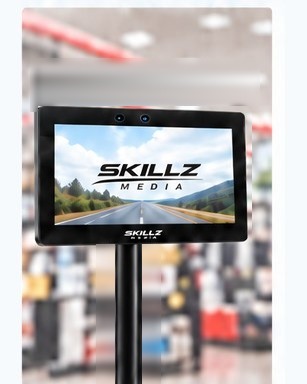 15 inch counter display on a pole mount