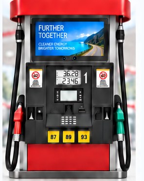 Gas pump digital display, front view